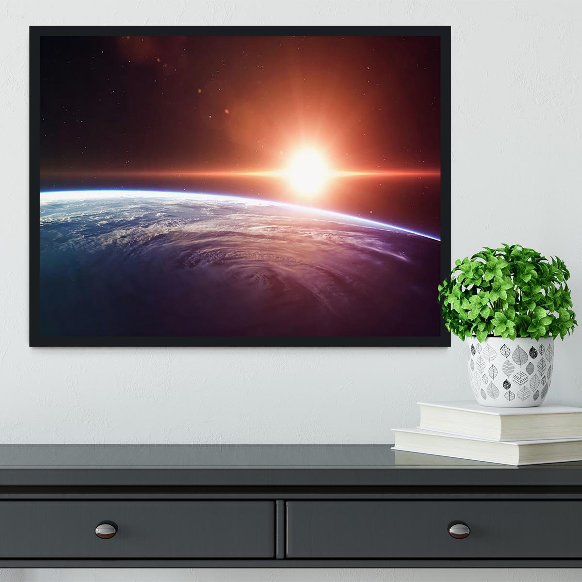 Earth Sunrise Framed Print - Canvas Art Rocks - 2