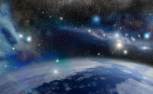 Earth in a Cosmic Cloud Wall Mural Wallpaper - Canvas Art Rocks - 1