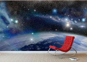 Earth in a Cosmic Cloud Wall Mural Wallpaper - Canvas Art Rocks - 2
