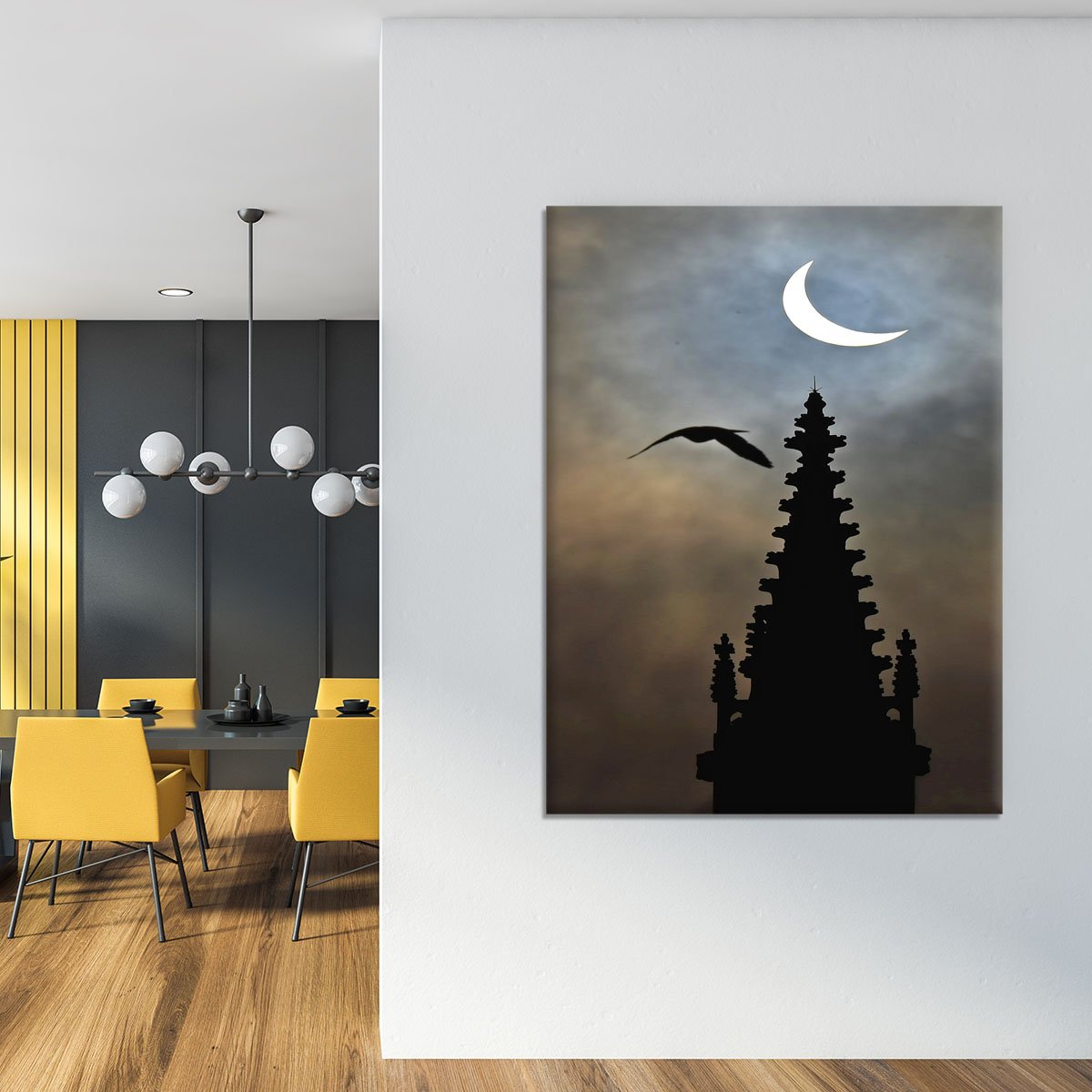 Eclipse over Worcester Cathedral Canvas Print or Poster