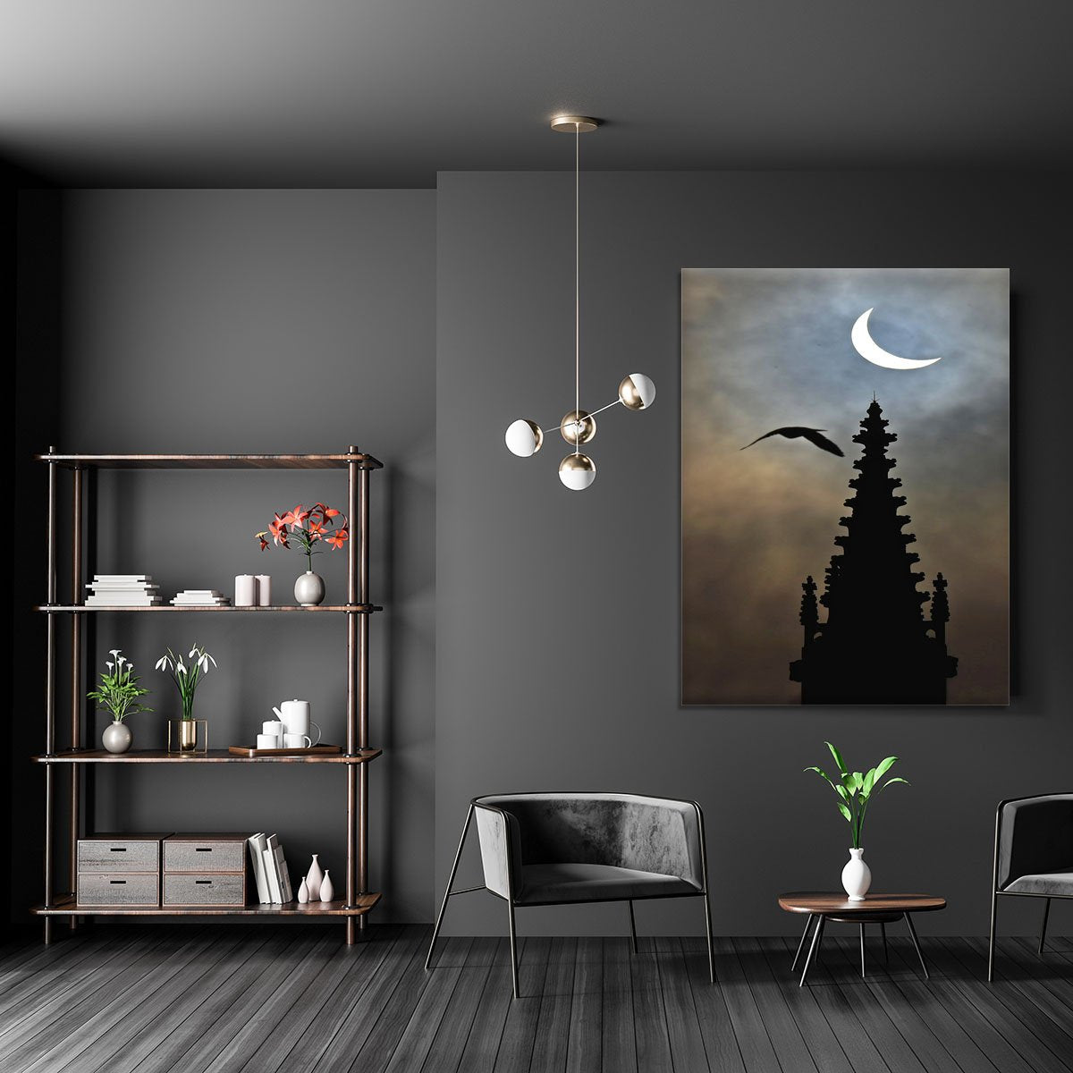 Eclipse over Worcester Cathedral Canvas Print or Poster