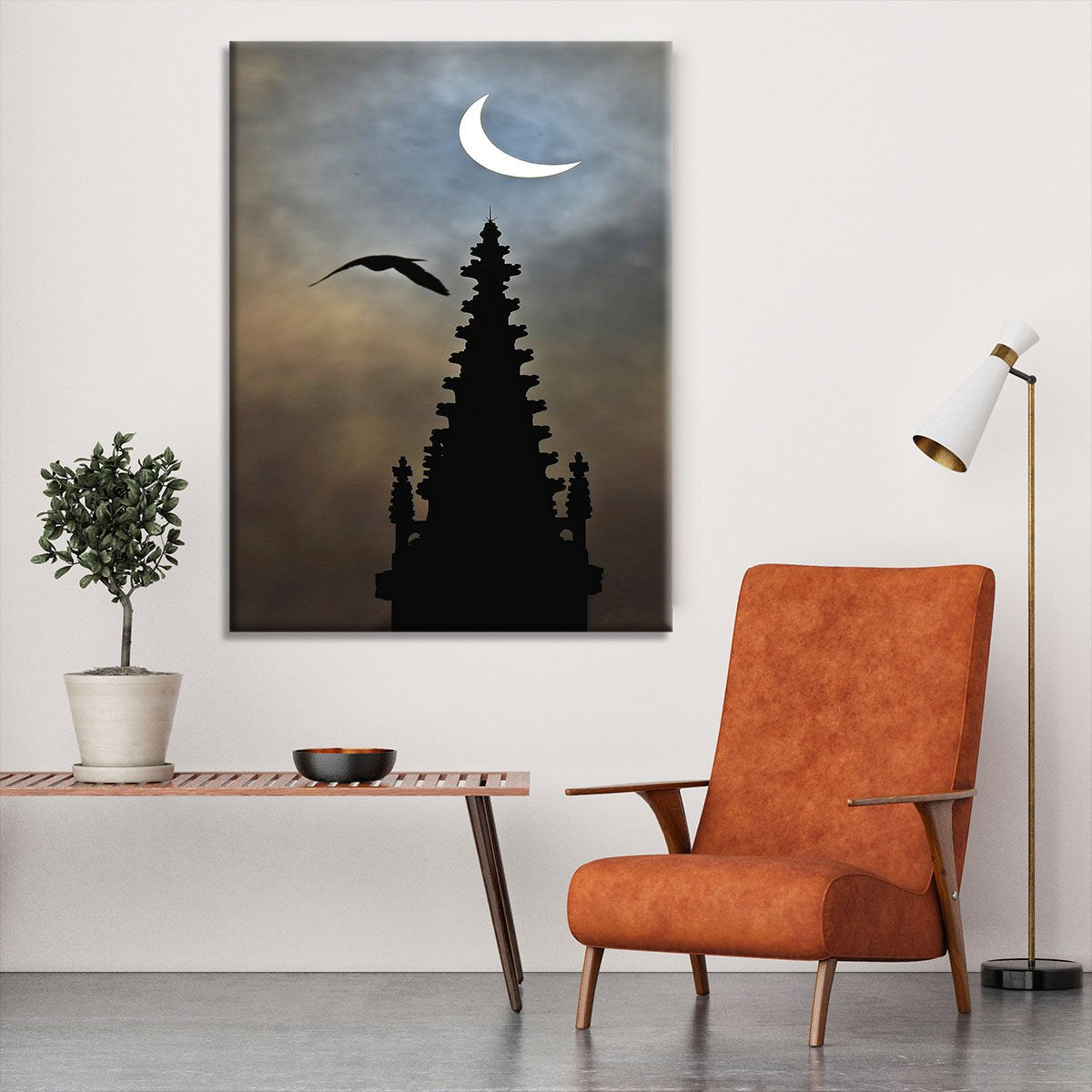 Eclipse over Worcester Cathedral Canvas Print or Poster