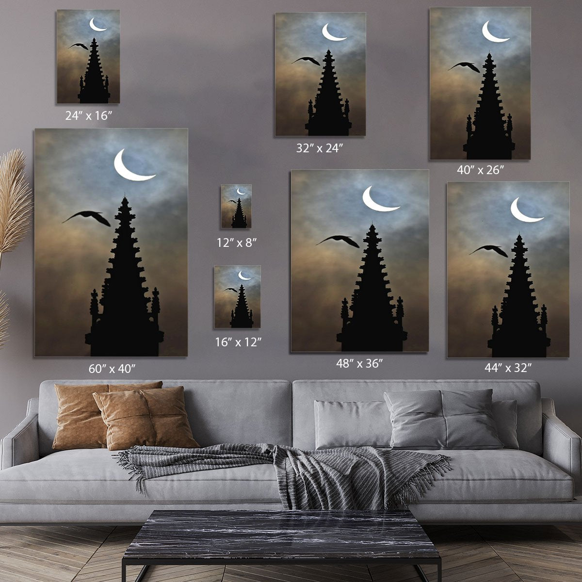 Eclipse over Worcester Cathedral Canvas Print or Poster