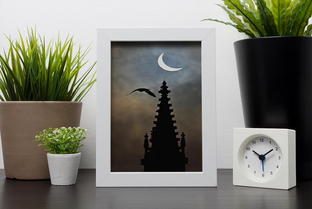 Eclipse over Worcester Cathedral Framed Print - Canvas Art Rocks - 4