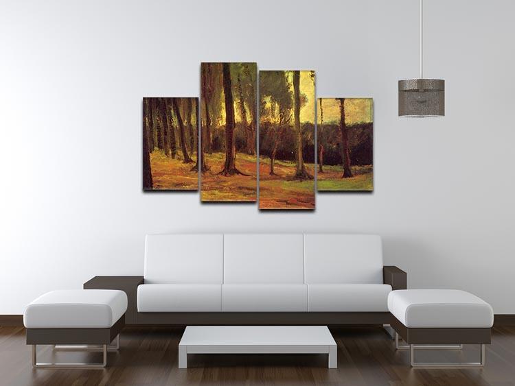 Edge of a Wood by Van Gogh 4 Split Panel Canvas - Canvas Art Rocks - 3