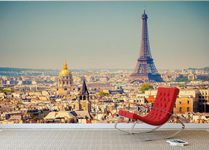 Eiffel Tower Sunny Day Wall Mural Wallpaper - Canvas Art Rocks - 2