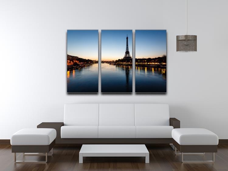 Eiffel Tower and d 3 Split Panel Canvas Print - Canvas Art Rocks - 3