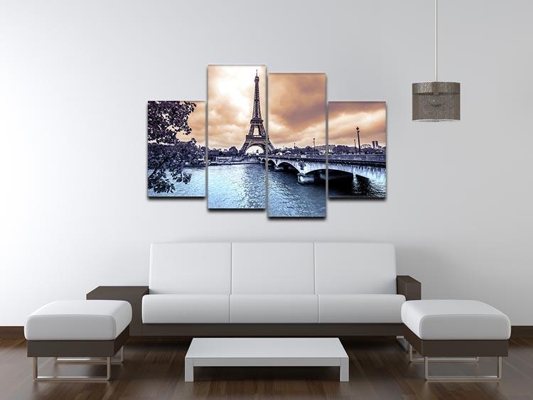 Eiffel Tower from Seine 4 Split Panel Canvas  - Canvas Art Rocks - 3