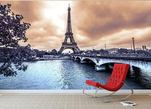 Eiffel Tower from Seine Wall Mural Wallpaper - Canvas Art Rocks - 2