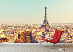 Eiffel tower at sunset Wall Mural Wallpaper - Canvas Art Rocks - 2
