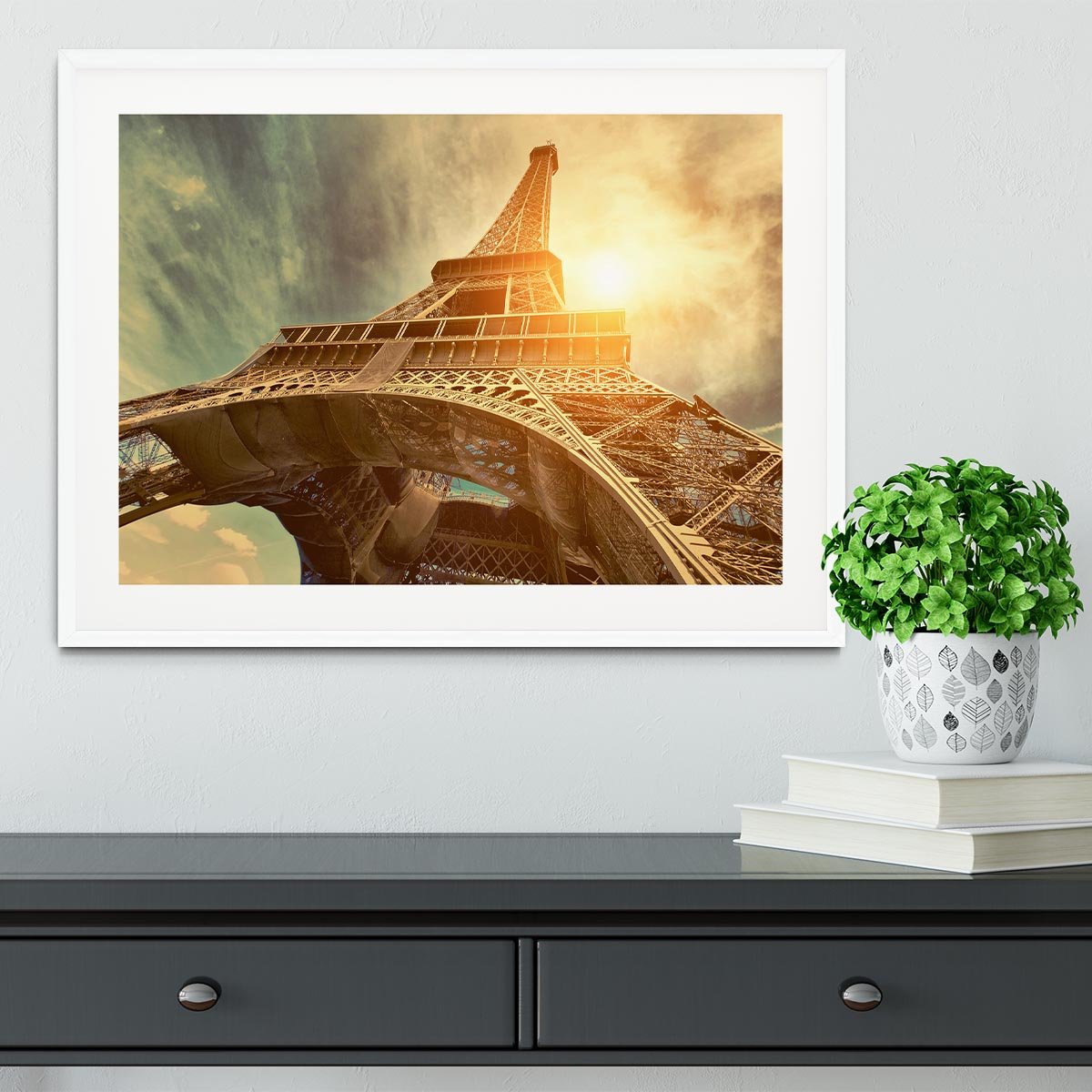 Eiffel tower under sun light Framed Print - Canvas Art Rocks - 5