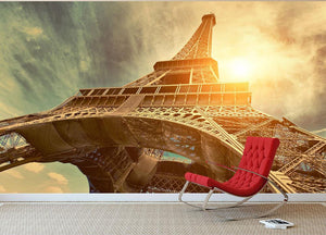 Eiffel tower under sun light Wall Mural Wallpaper - Canvas Art Rocks - 2