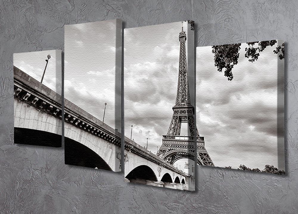 Eiffel tower view from Seine river 4 Split Panel Canvas  - Canvas Art Rocks - 2