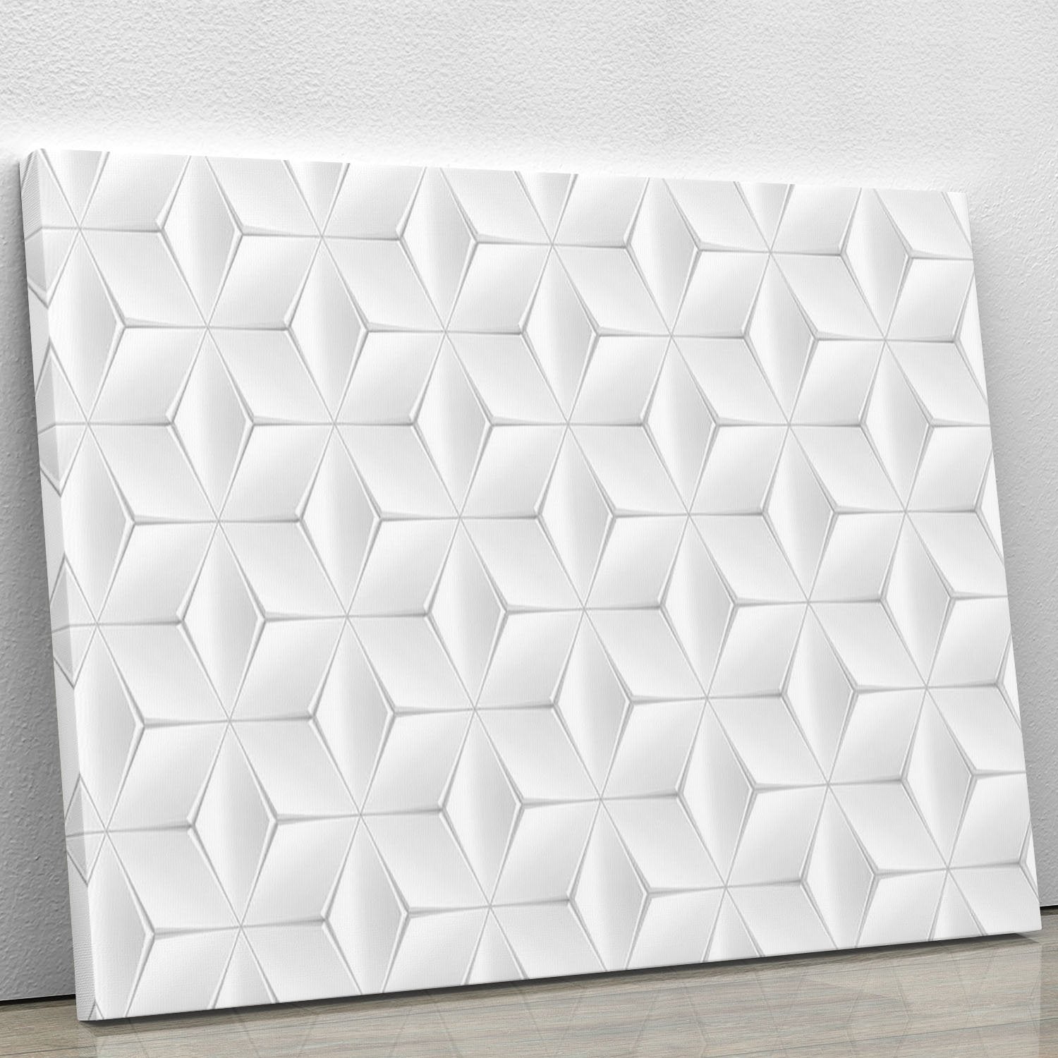 Elegant White Geometric Background Canvas Print or Poster