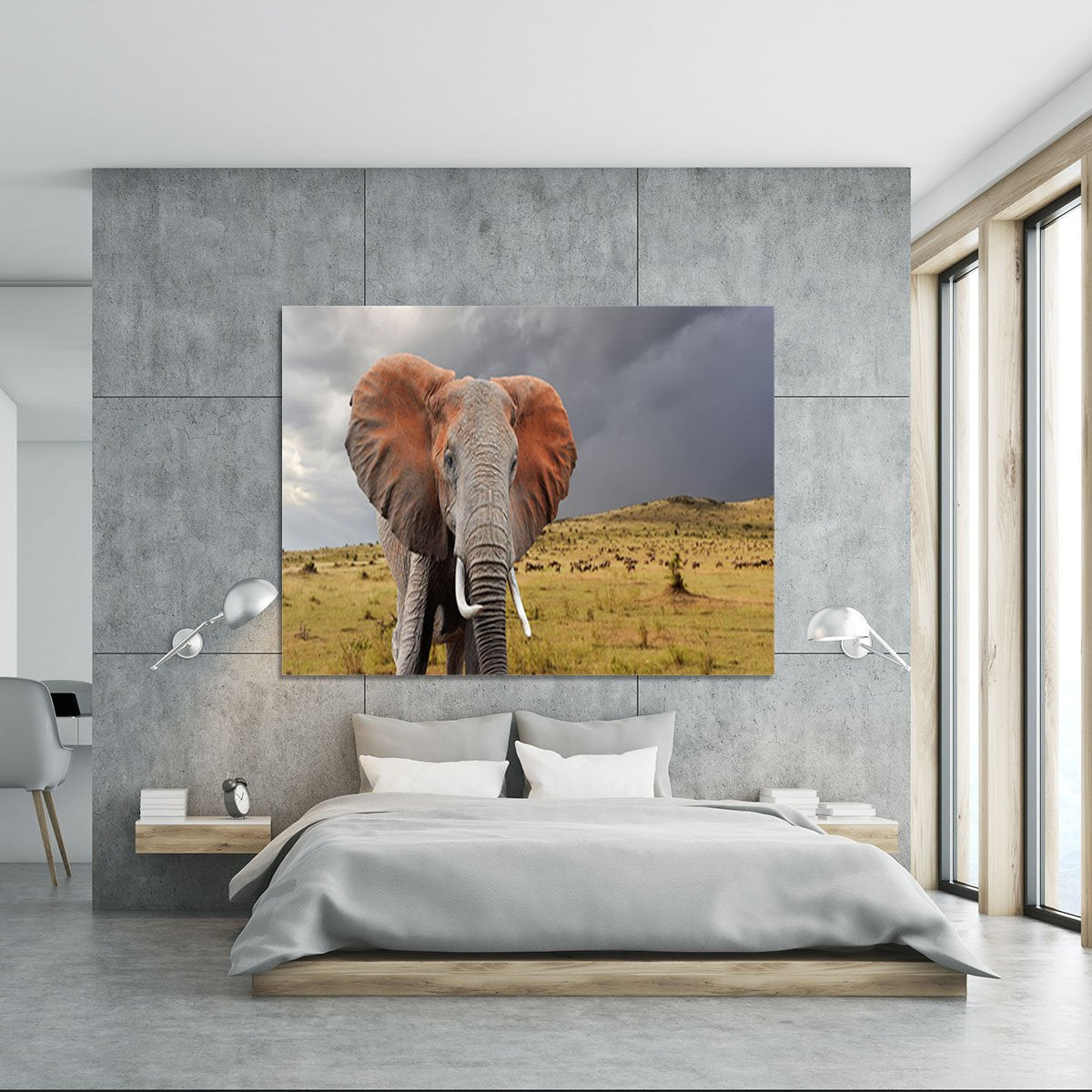 Elephant in National park of Kenya Canvas Print or Poster