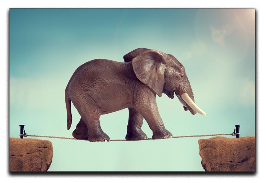 Elephant on a tightrope Canvas Print or Poster - Canvas Art Rocks - 1