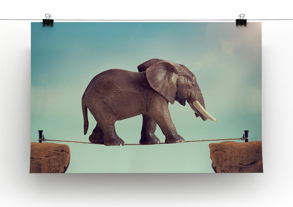 Elephant on a tightrope Canvas Print or Poster - Canvas Art Rocks - 2