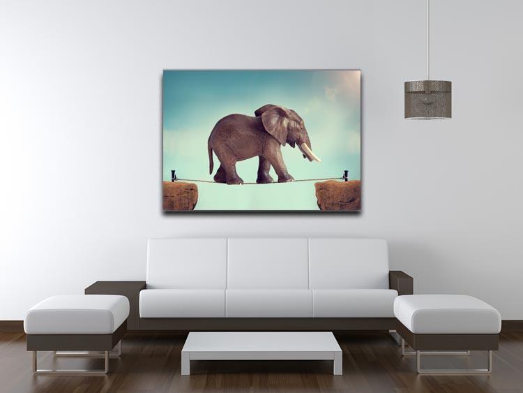 Elephant on a tightrope Canvas Print or Poster - Canvas Art Rocks - 4