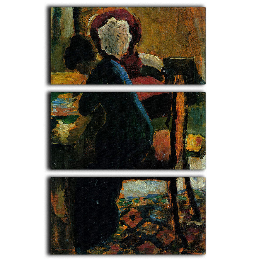 Elisabeth at the desk by Macke 3 Split Panel Canvas Print - Canvas Art Rocks - 1