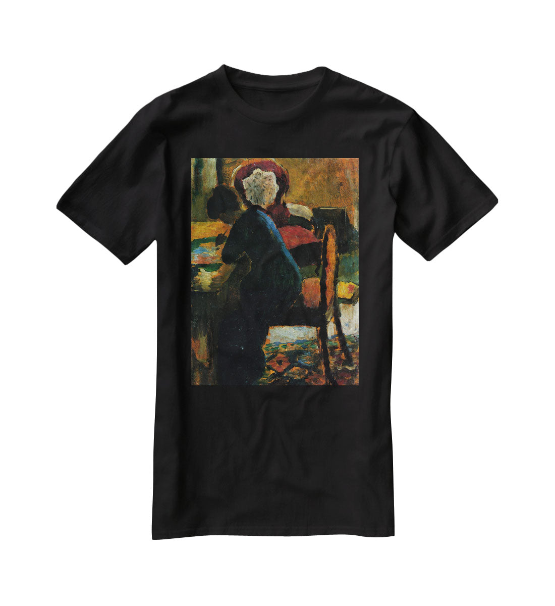 Elisabeth at the desk by Macke T-Shirt - Canvas Art Rocks - 1