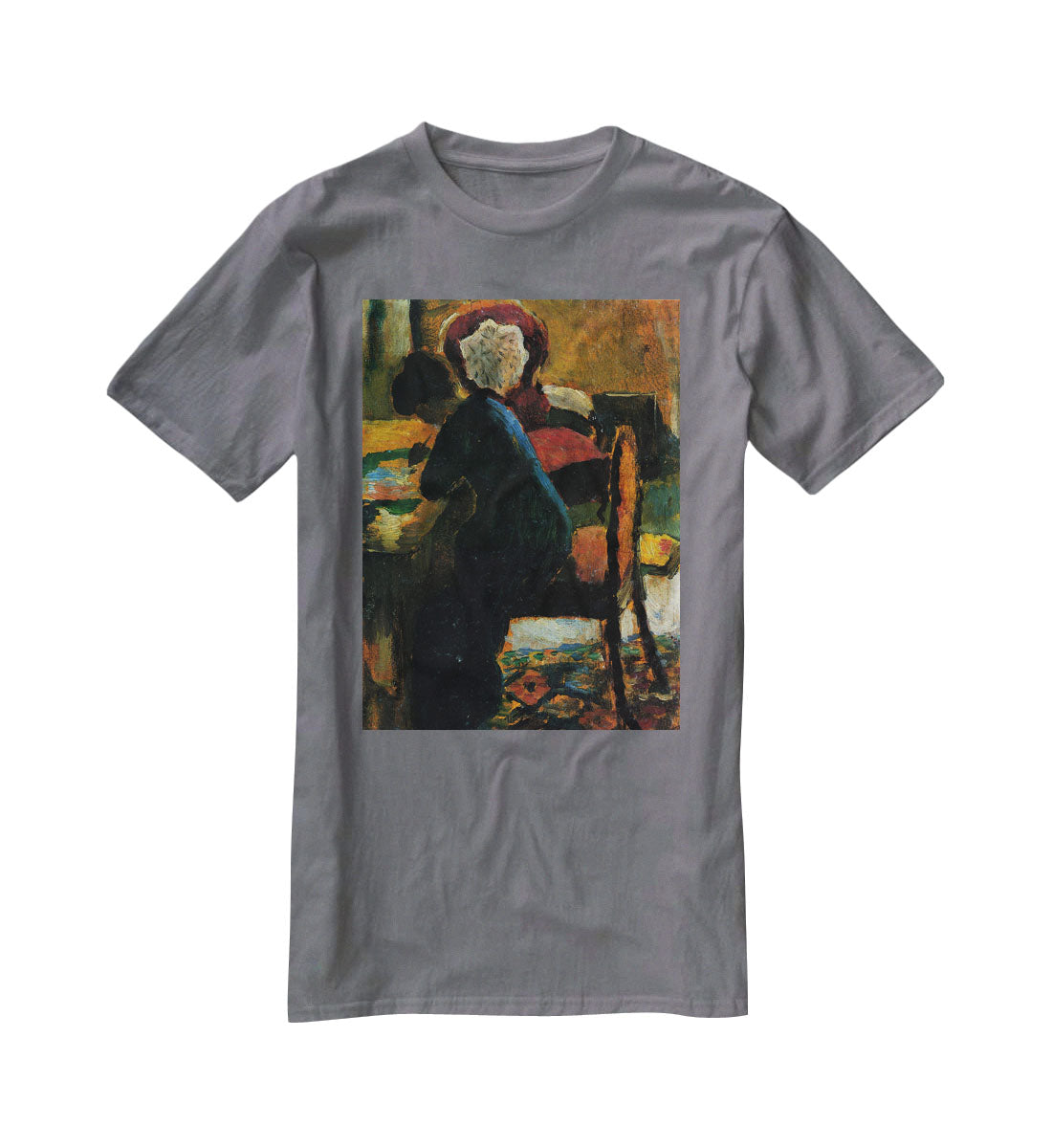 Elisabeth at the desk by Macke T-Shirt - Canvas Art Rocks - 3