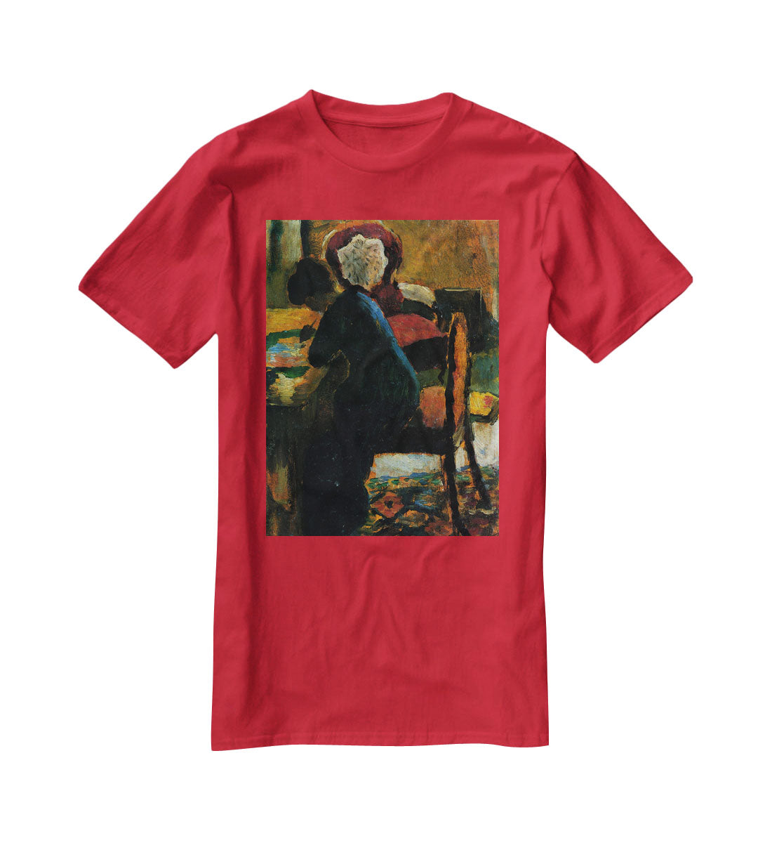 Elisabeth at the desk by Macke T-Shirt - Canvas Art Rocks - 4