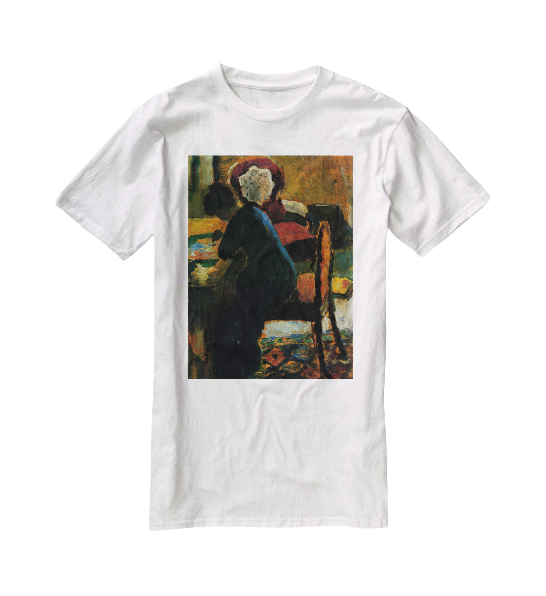 Elisabeth at the desk by Macke T-Shirt - Canvas Art Rocks - 5