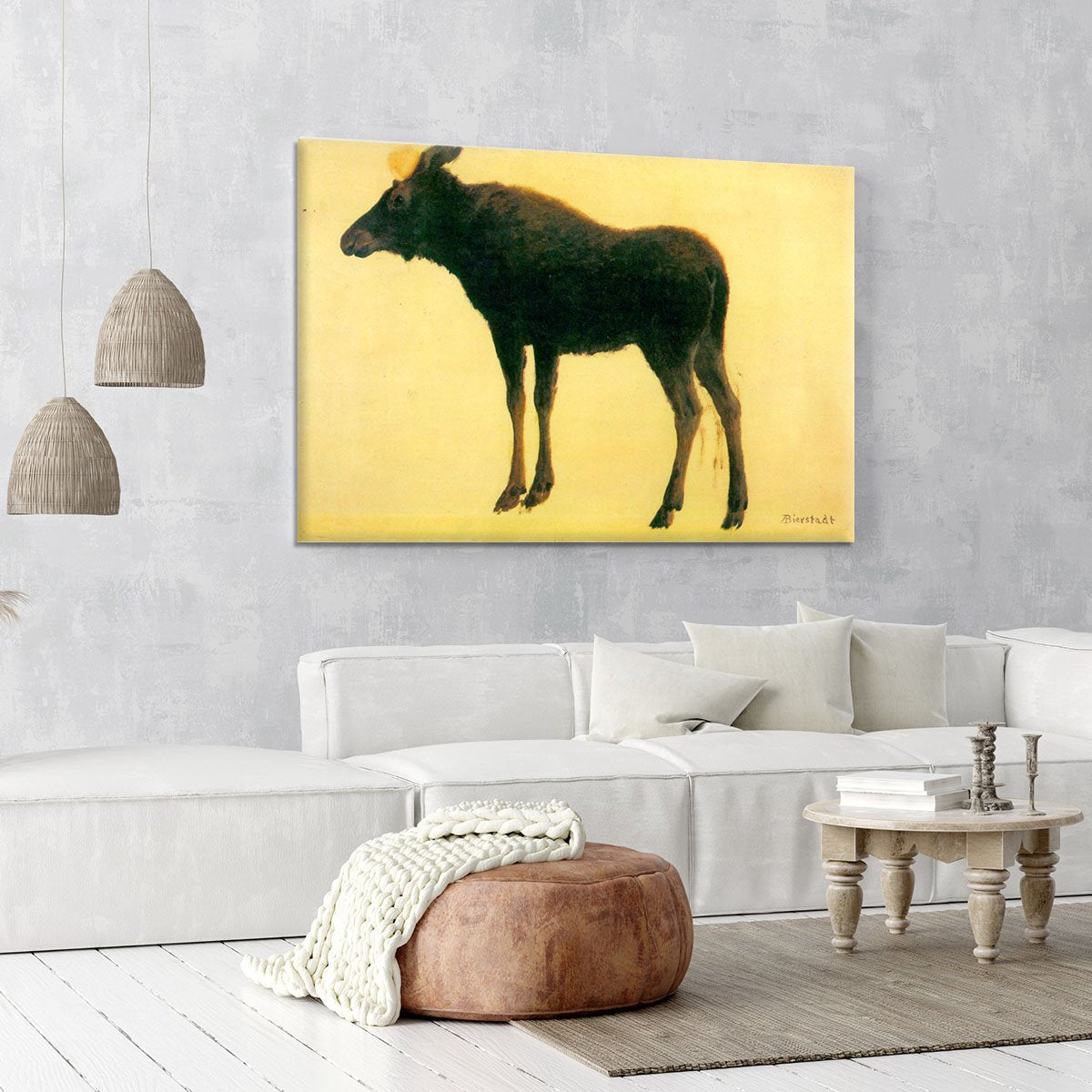 Elk by Bierstadt Canvas Print or Poster