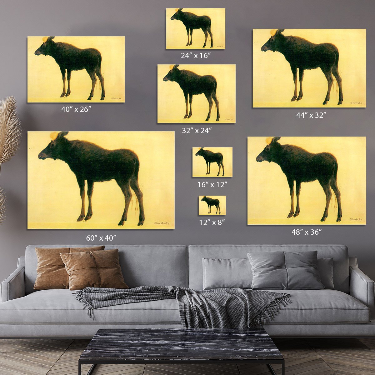 Elk by Bierstadt Canvas Print or Poster