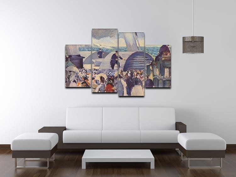 Embarkation of the Folkestone by Manet 4 Split Panel Canvas - Canvas Art Rocks - 3