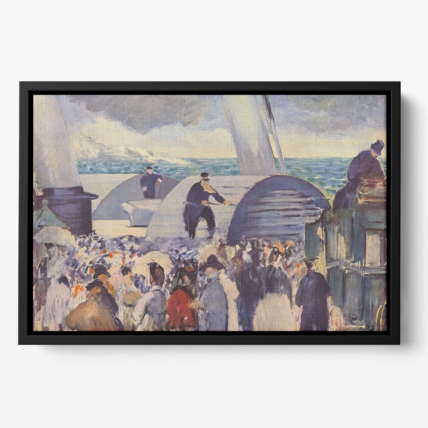 Embarkation of the Folkestone by Manet Floating Framed Canvas