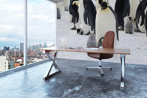 Emperor Penguin Parent and Chicks Wall Mural Wallpaper - Canvas Art Rocks - 3