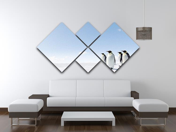 Emperor Penguins in Antacrctica 4 Square Multi Panel Canvas - Canvas Art Rocks - 3