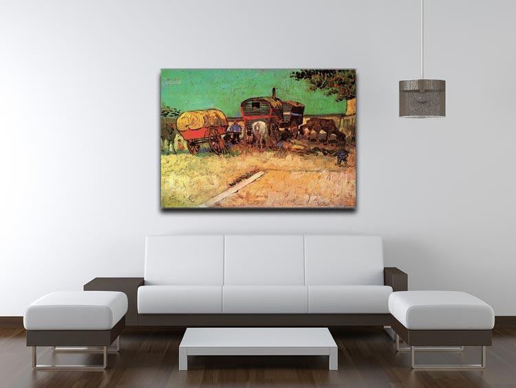 Encampment of Gypsies with Caravans by Van Gogh Canvas Print & Poster - Canvas Art Rocks - 4