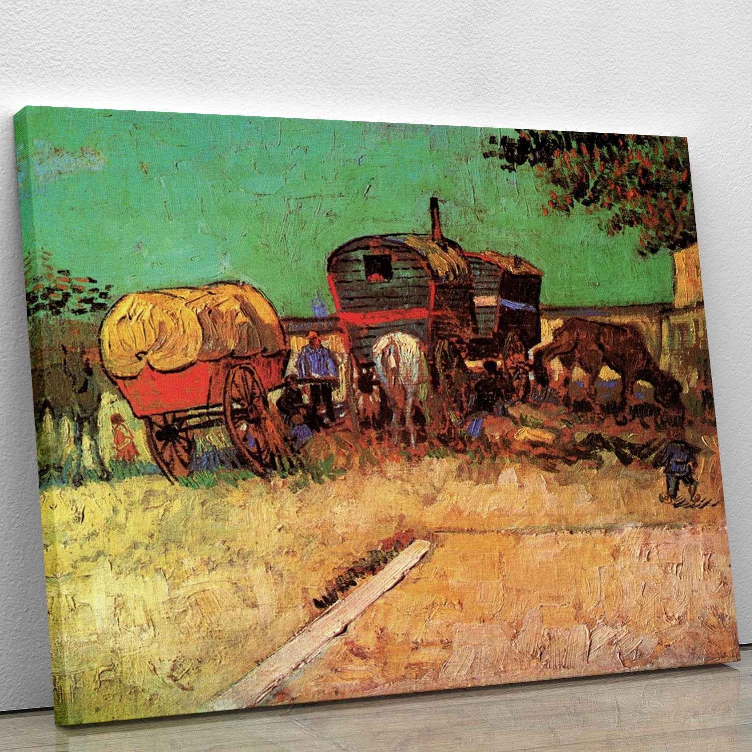 Encampment of Gypsies with Caravans by Van Gogh Canvas Print or Poster