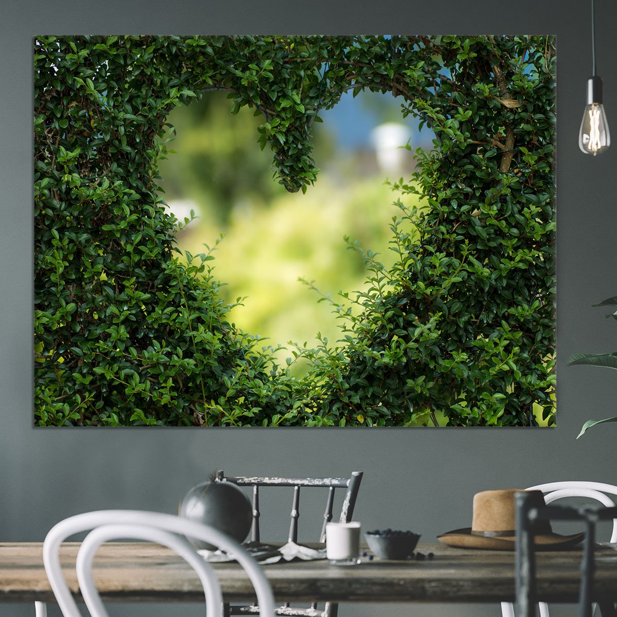 Encarved Heart In Bush Canvas Print or Poster