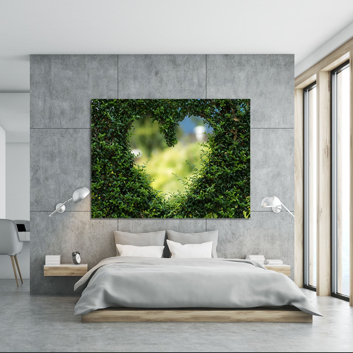 Encarved Heart In Bush Canvas Print or Poster