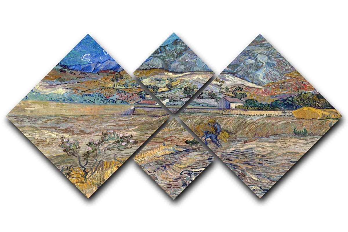 Enclosed Field with Peasant 4 Square Multi Panel Canvas  - Canvas Art Rocks - 1