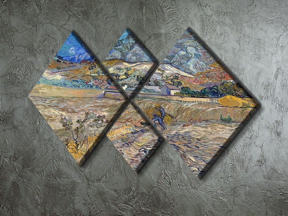 Enclosed Field with Peasant 4 Square Multi Panel Canvas - Canvas Art Rocks - 2