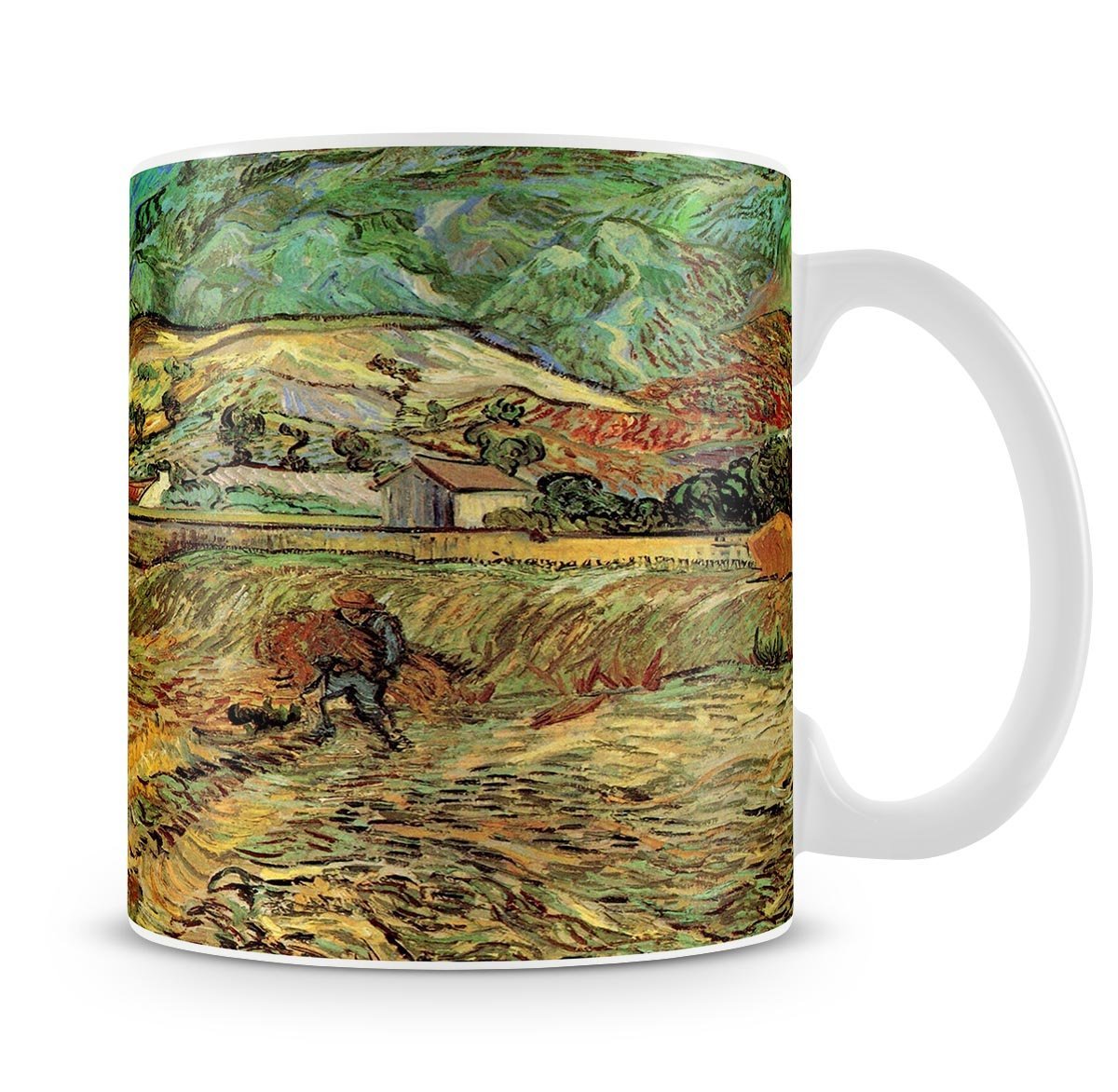 Enclosed Wheat Field with Peasant by Van Gogh Mug - Canvas Art Rocks - 4