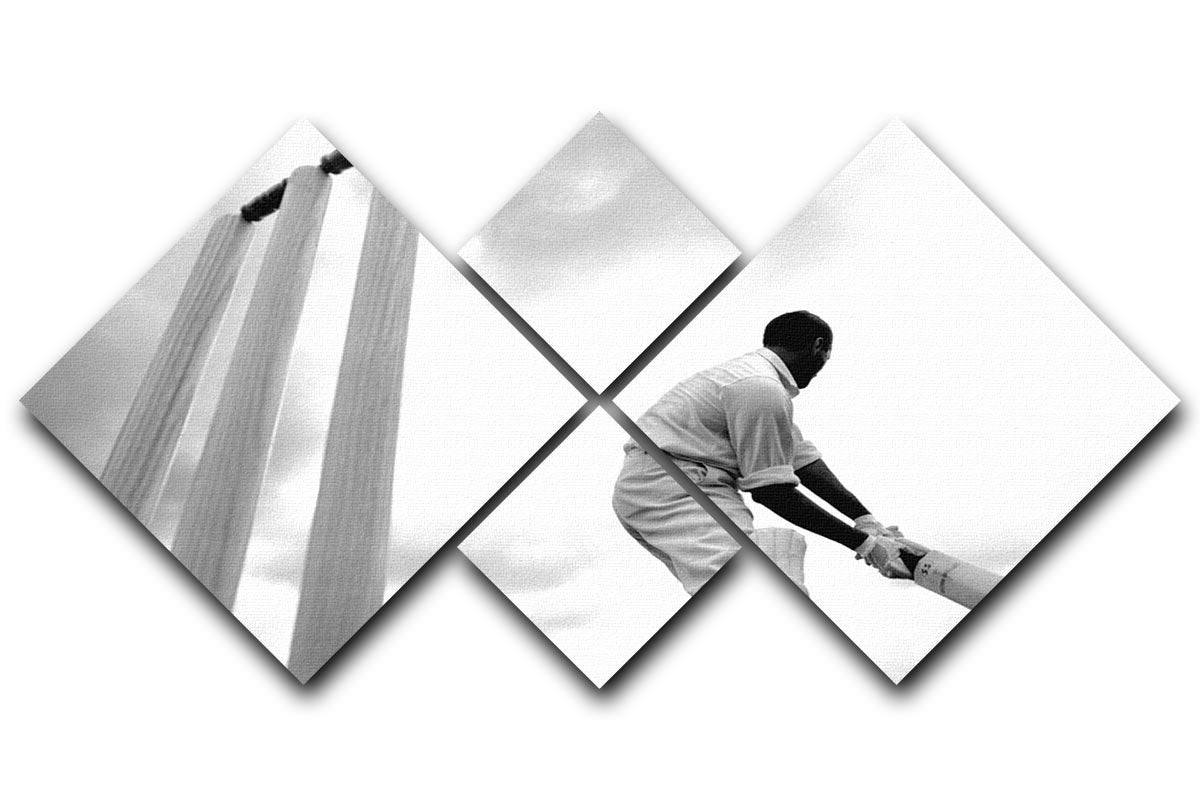 England cricketer Basil D Oliveira 4 Square Multi Panel Canvas  - Canvas Art Rocks - 1