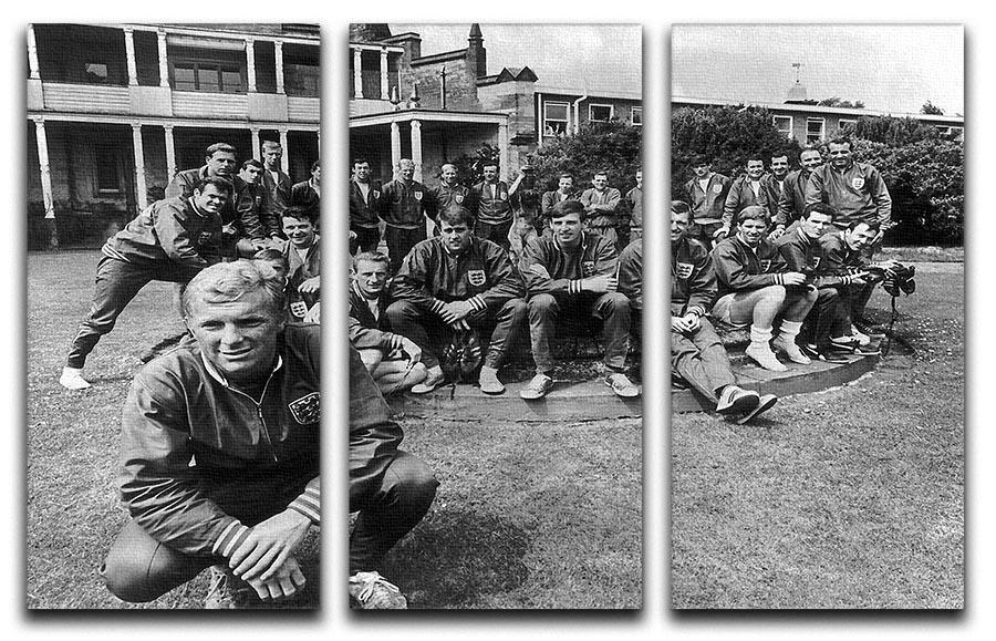 England team 1966 3 Split Panel Canvas Print - Canvas Art Rocks - 1