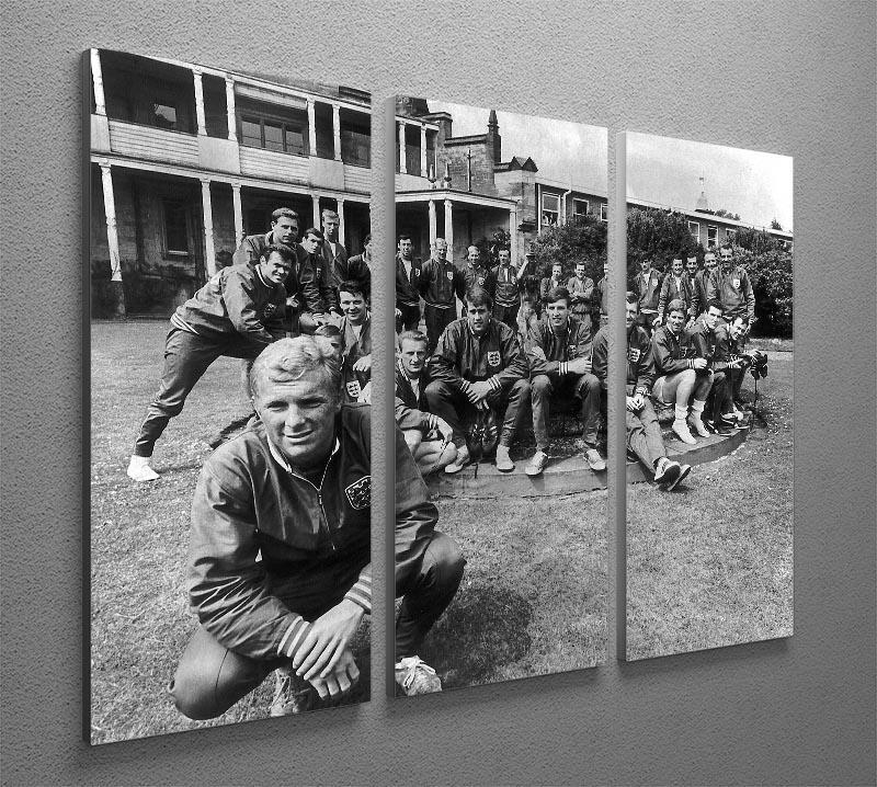 England team 1966 3 Split Panel Canvas Print - Canvas Art Rocks - 2