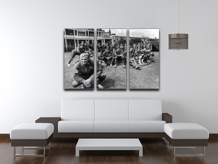 England team 1966 3 Split Panel Canvas Print - Canvas Art Rocks - 3