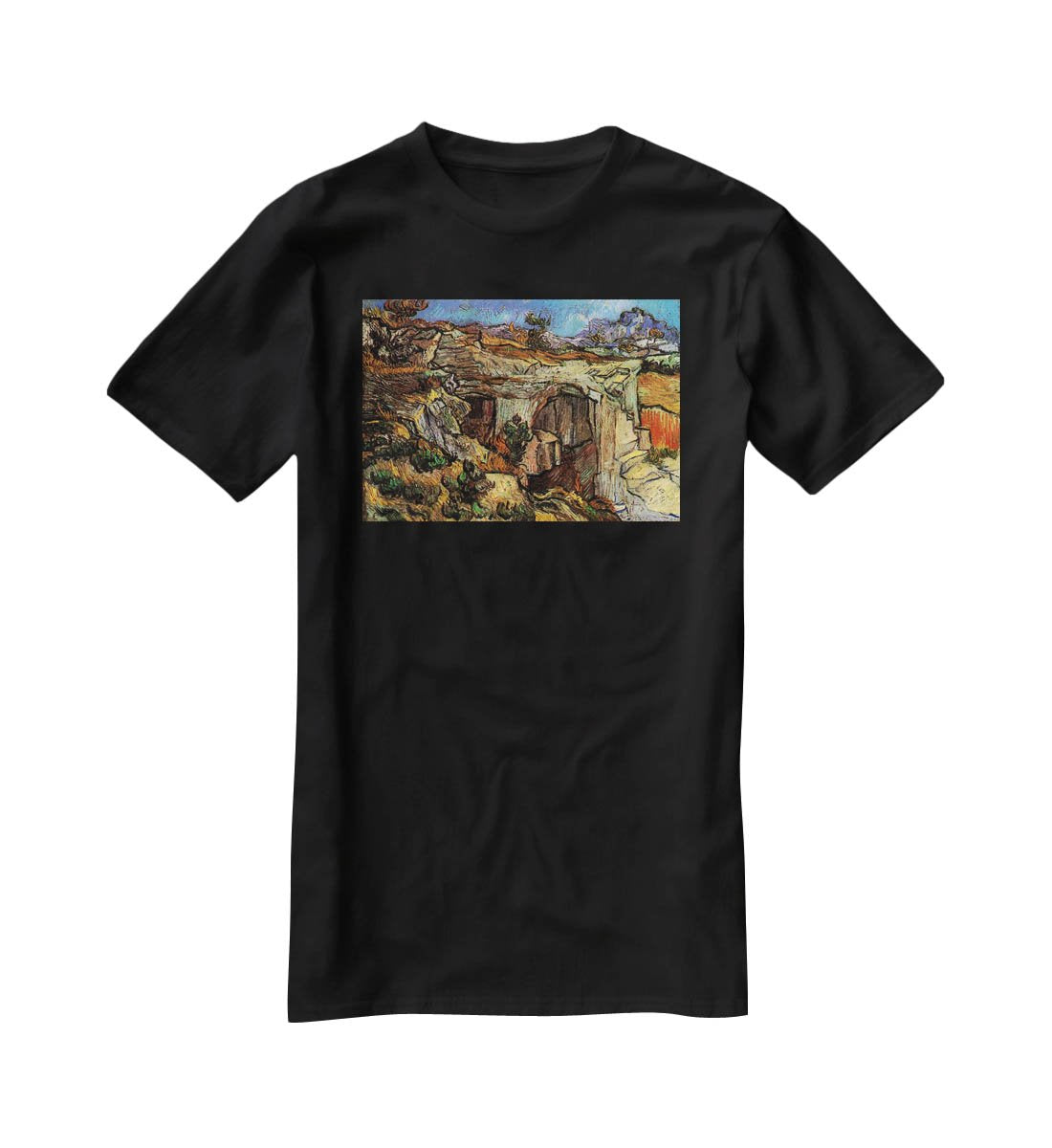 Entrance to a Quarry near Saint-Remy by Van Gogh T-Shirt - Canvas Art Rocks - 1