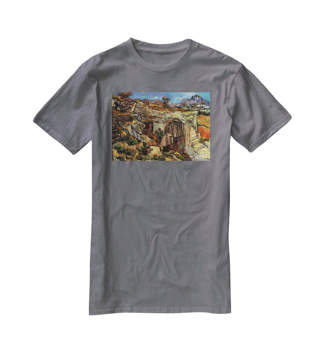 Entrance to a Quarry near Saint-Remy by Van Gogh T-Shirt - Canvas Art Rocks - 3