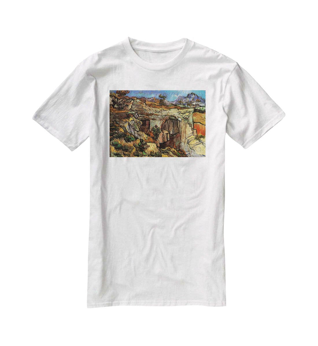 Entrance to a Quarry near Saint-Remy by Van Gogh T-Shirt - Canvas Art Rocks - 5