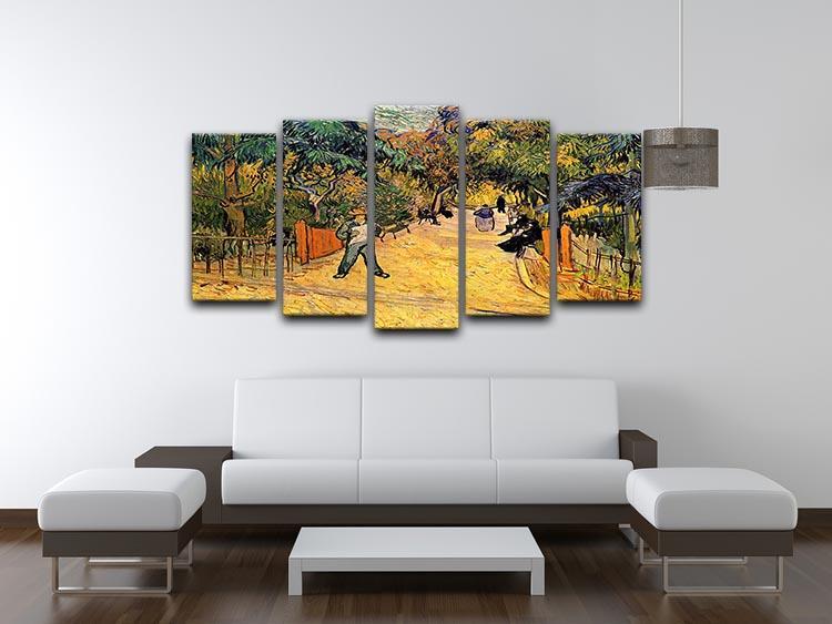 Entrance to the Public Park in Arles by Van Gogh 5 Split Panel Canvas - Canvas Art Rocks - 3