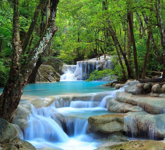 Erawan Waterfall Wall Mural Wallpaper