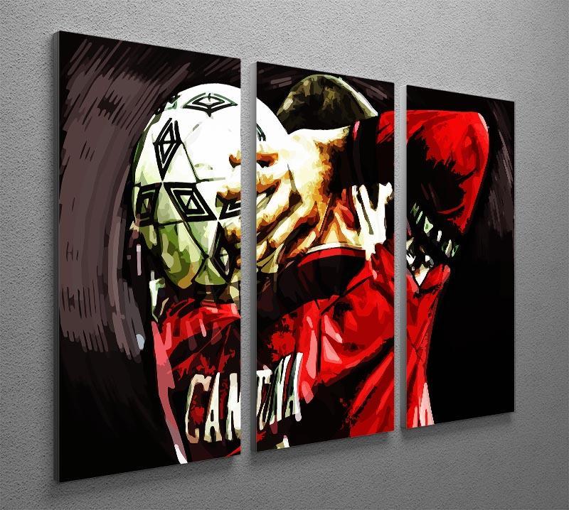 Eric Cantona 3 Split Panel Canvas Print - Canvas Art Rocks - 2